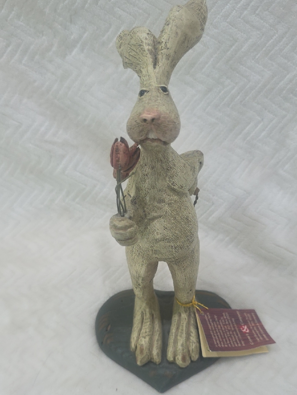 American Chestnut Folk Art 1998 Vintage Collectible Rabbit-"Ernest Loves You"